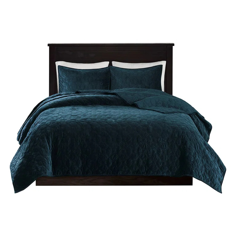 Madison Park Harper 3 Piece Velvet Quilt Set