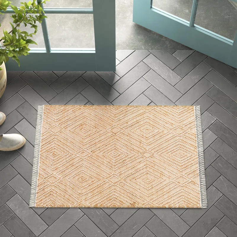 Birch Lane™ Sal Geometric Flatweave Area Rug in Khaki