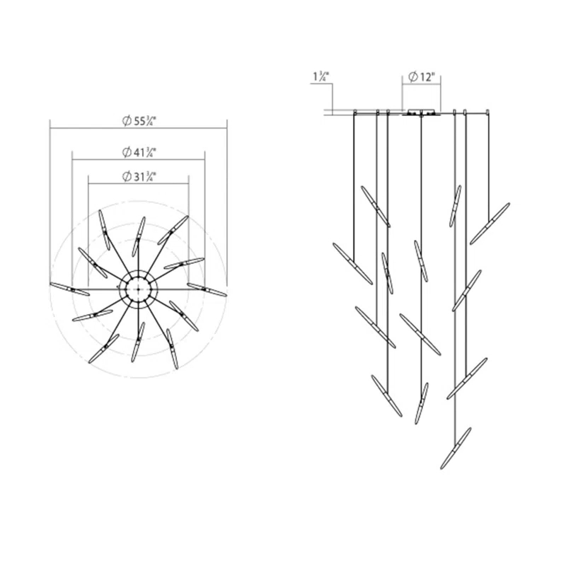 Ballet 13 - Light Dimmable LED Geometric Chandelier