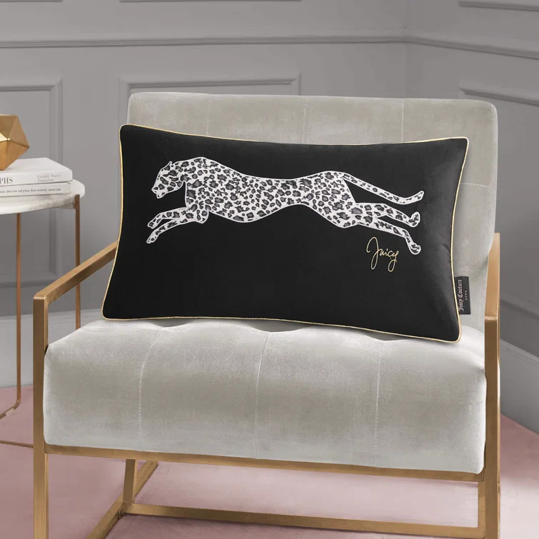 Juicy Couture Juicy Couture Velvet Cheetah Plush Decorative Throw Pillows - 14" x 24"
