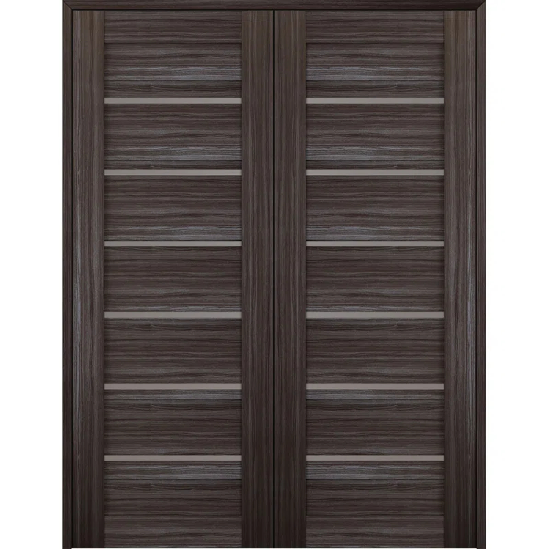 Belldinni Alba Solid Manufactured Wood and Glass Composite Paneled Prefinished French Door