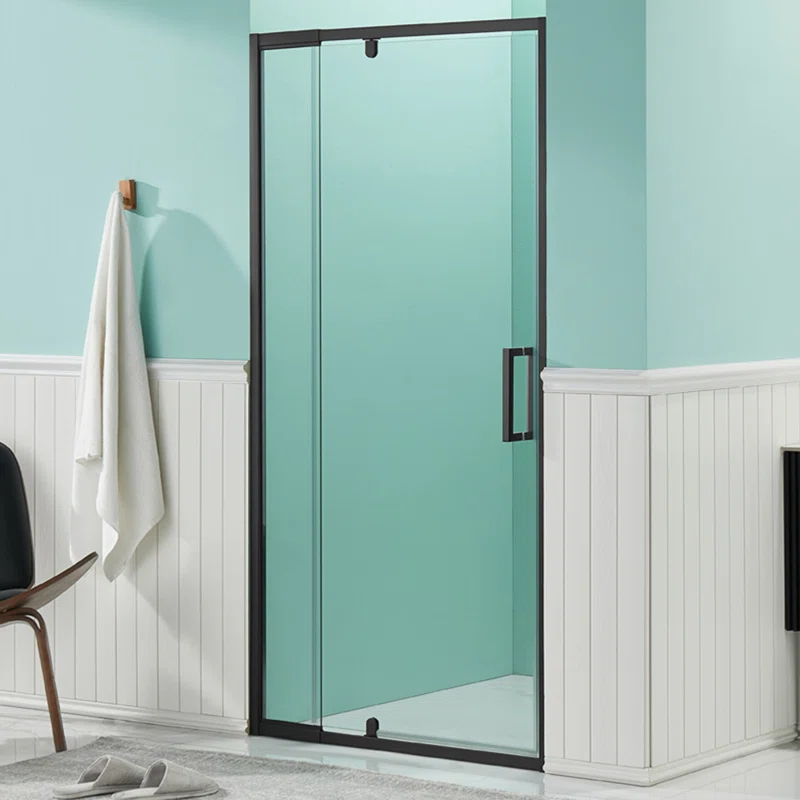 36 in.W - 72 in.H Pivot Shower Door with Clear Glass and Stainless Steel Handle