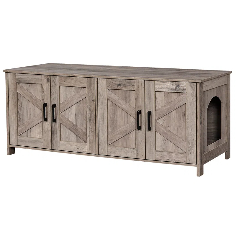 Cat Litter Box Fence For 2 Cats, Hidden Litter Box Furniture
