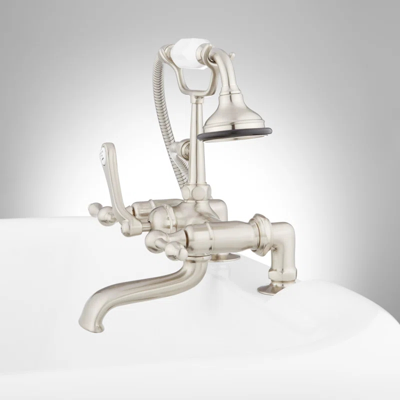 Signature Hardware 419660 Telephone Style Deck Mounted Roman Tub Faucet with Lever Handles