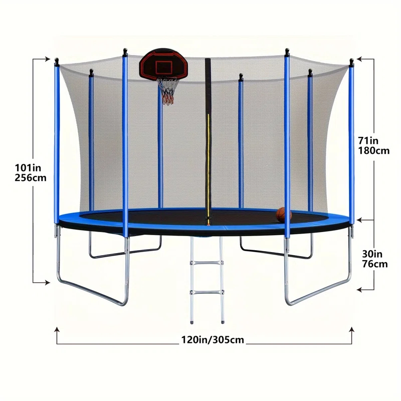 SKYBOUND Skybound 10' Round Backyard Trampoline with Safety Enclosure