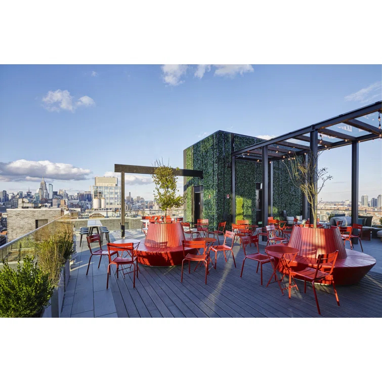 Luxembourg Aluminum/Powder Coated Aluminum Outdoor Stacking Dining Side Chair