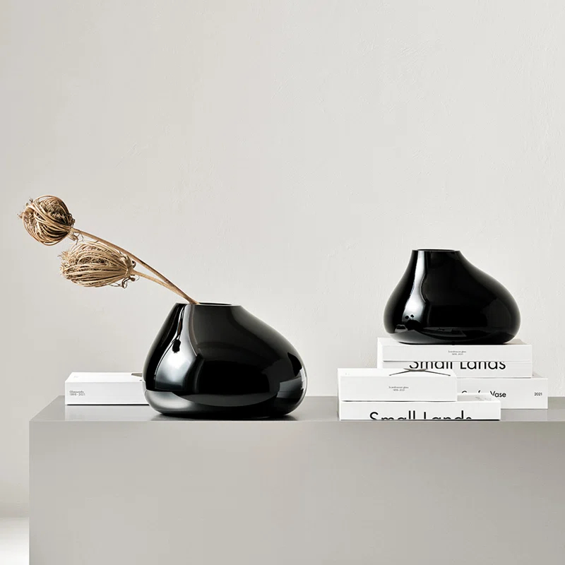 Orrefors Ebon Handmade Glass Table Vase