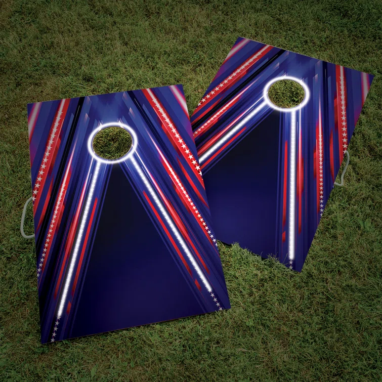 Triumph Sports Triumph Led Patriotic Cornhole Set