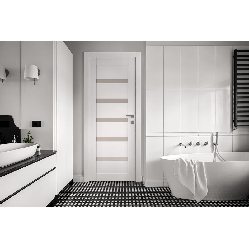 Belldinni Leora Paneled Manufactured Wood and Glass Standard Door Slab