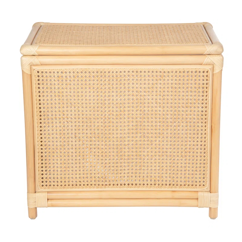 Kouboo Rectangular Rattan Cane Clothes Hamper and Laundry Basket with Removable Liner & Lid, 2 Loads