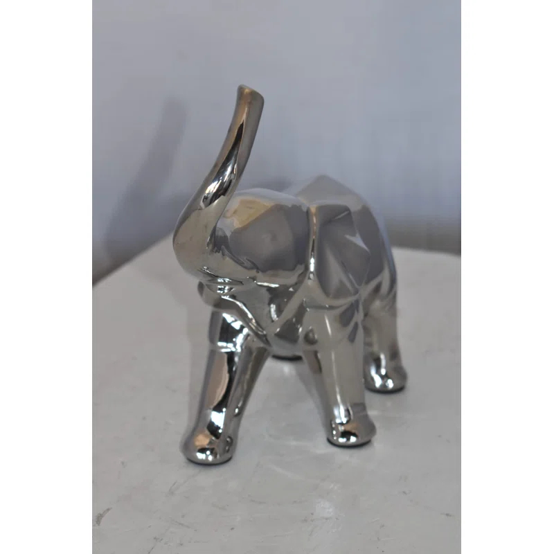 Elephant Statue Modern Art Ceramic Size: 15" x 14" x 10"H