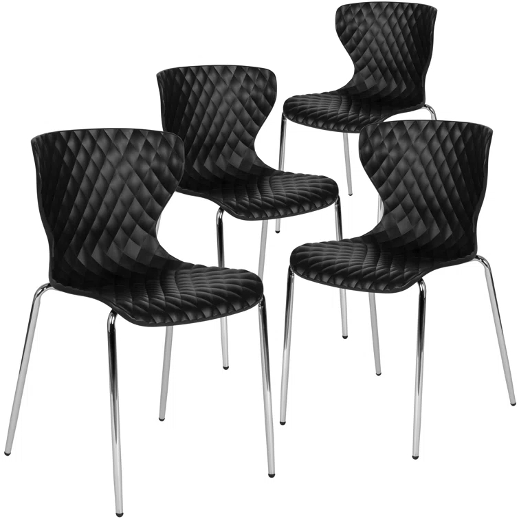 Flash Furniture Lowell Contemporary Design Plastic Stack Chair (Set of 4)