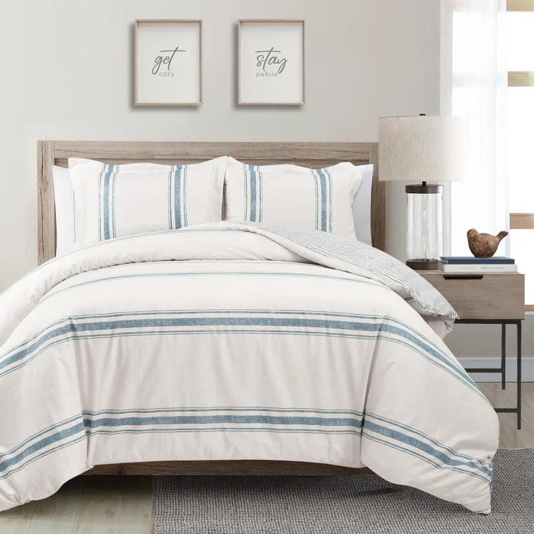 Farmhouse Standard Cotton Reversible Comforter Set