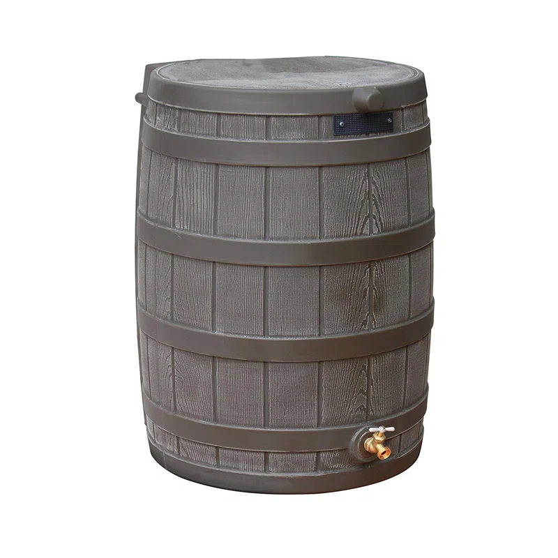 Good Ideas Rain Wizard Whiskey Style Rain Barrel with Overflow and Spigot