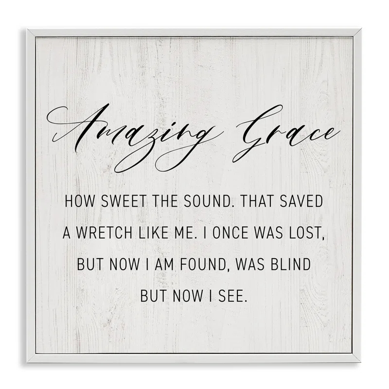 Stupell Industries Spiritual Amazing Grace Framed Giclee Art by CAD Designs