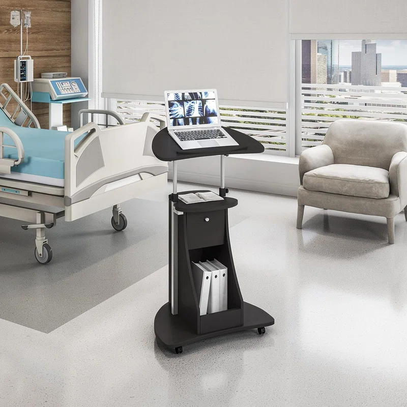 Red Barrel Studio® Mobile Medical Laptop Computer Cart, , Adjustable Height, B005