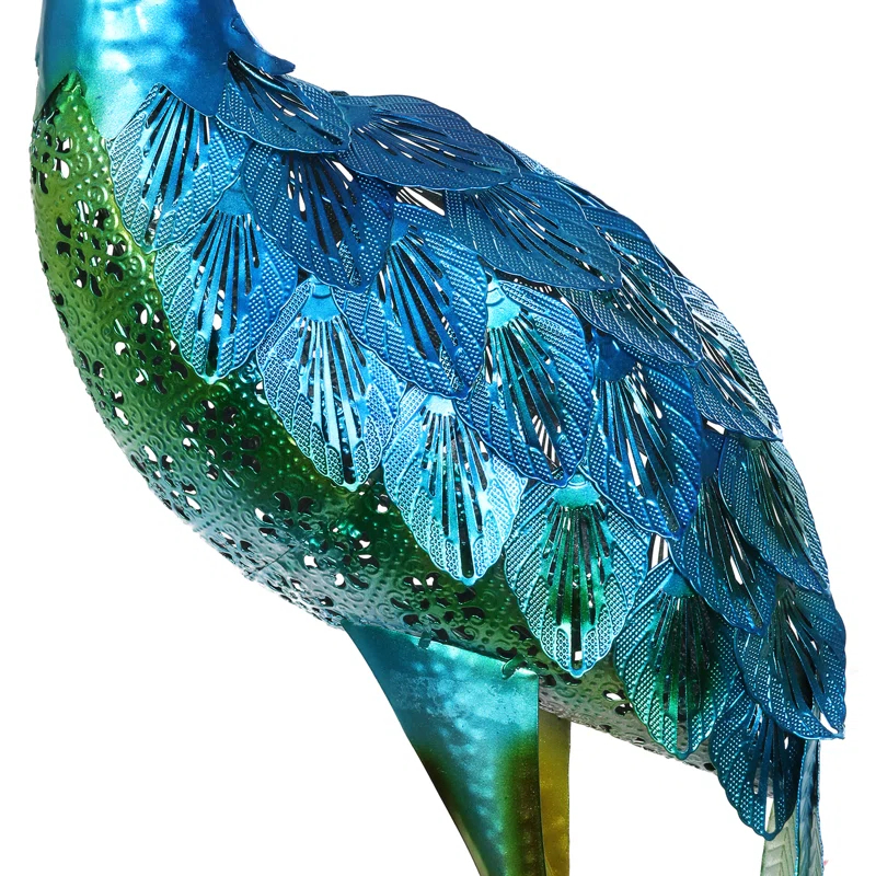 Exhart Exhart Metallic Coastal Crane Garden Statue, 14 by 38 Inches