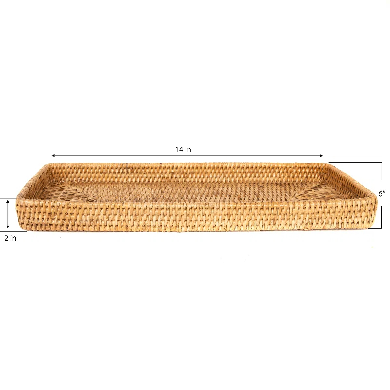Artifacts Trading Company Artifacts Rattan Rectangular Vanity Tray