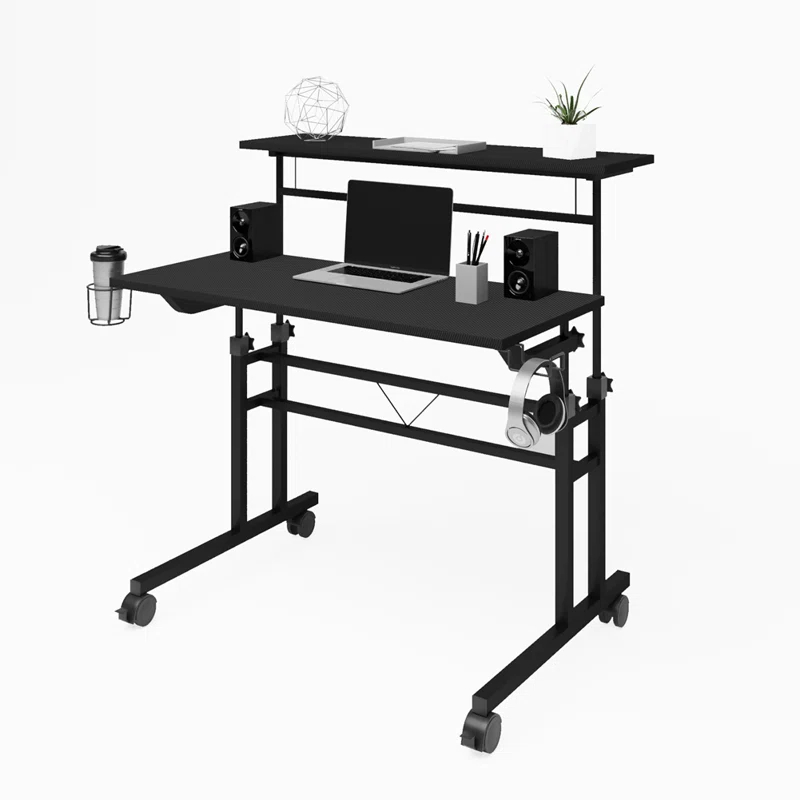 Wenty Techni Mobili Adjustable Metal Base Computer Desk