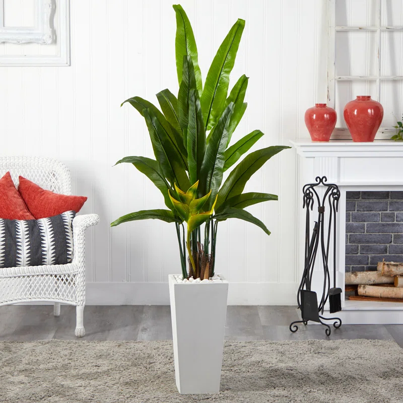 Ivy Bronx 69'' Faux Palm Tree in Clay Planter