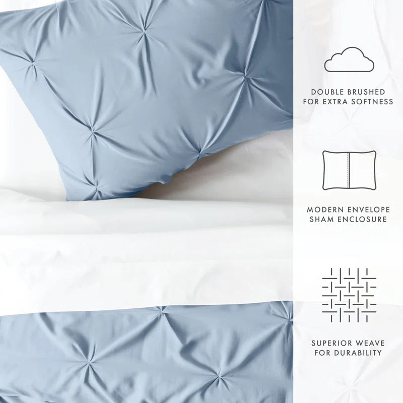 Becky Cameron Pinch Pleat Textured Duvet Cover Set