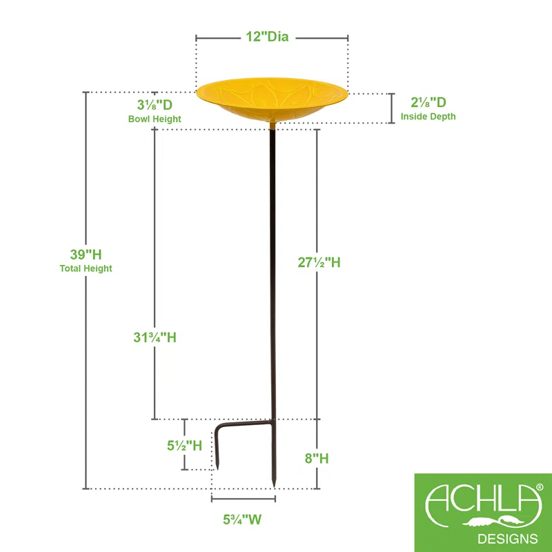Achla Designs Lolly Metal Stake Birdbath