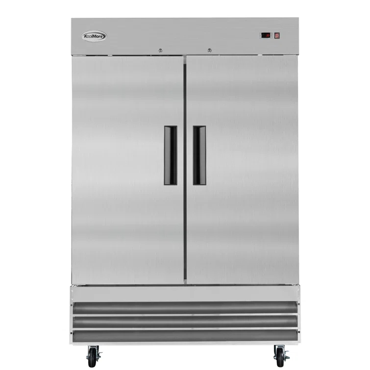 KoolMore 47 cu. ft. Commercial 2 Solid Door Reach In Refrigerator in Stainless Steel