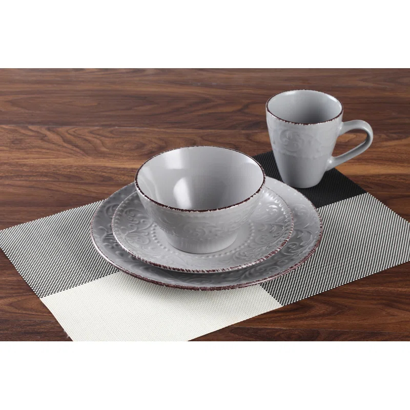 Lorren Home Trends Lorren 16 Piece Stoneware Dinnerware Set - Service for 4