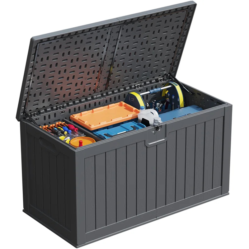 Patiowell 230 Gallons Water Resistant Resin Lockable Deck Box