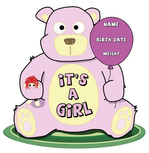 Advanced Graphics It's A Girl Teddy Bear Life-Size Cardboard Stand-Up