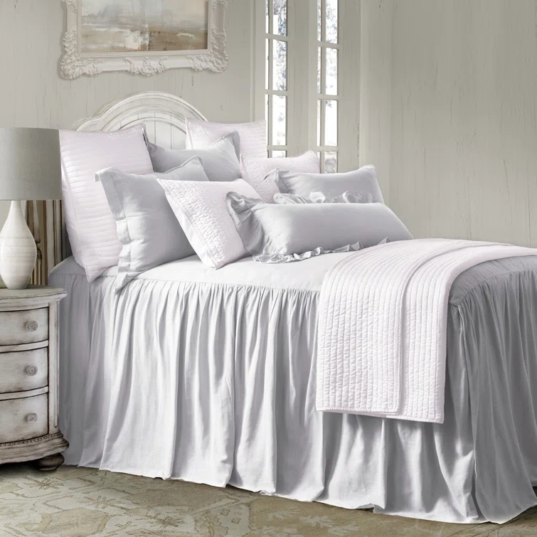 HiEnd Accents Luna Washed Linen Romantic Classic Chic Casual Modern Rustic Farmhouse Bedspread Set