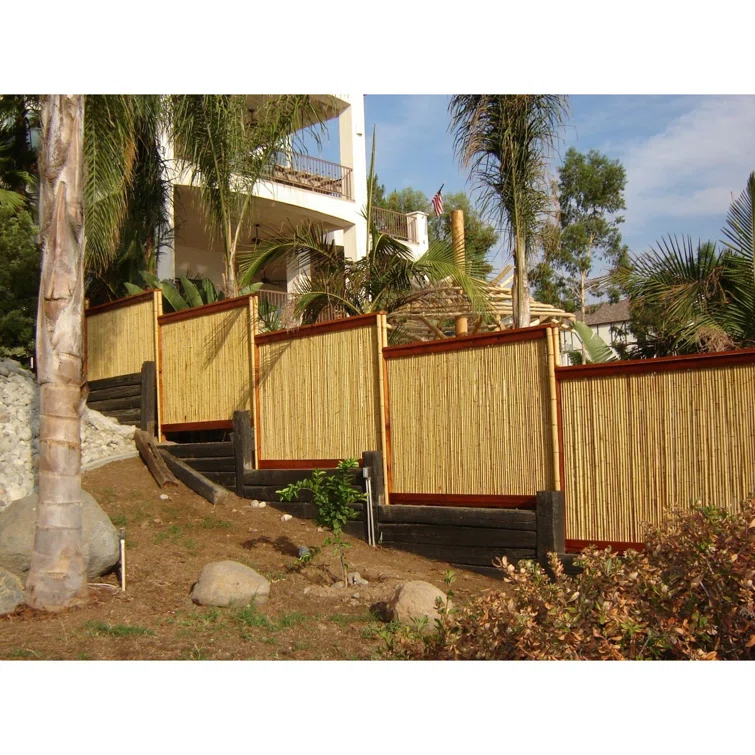Backyard X-Scapes Natural Bamboo Fencing Decorative Privacy Screen No Dig Fence Panel