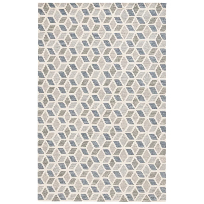 Ebony Hand Tufted 80% Wool And 20% Cotton Geometric Rug