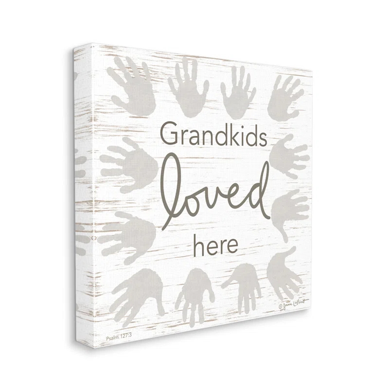 Stupell Industries " Grandkids Loved Here Fun Family Grandparents Handprints " by Annie LaPoint