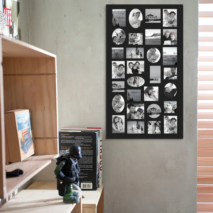 Adeco Trading Black Solid + Manufactured Wood Picture Frame