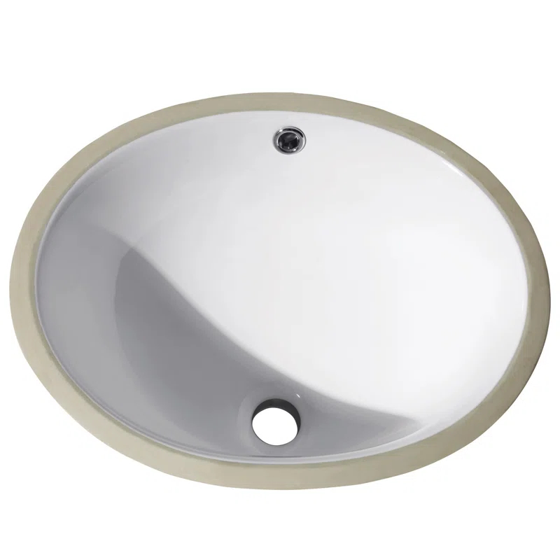 Avanity CUM16WT Vitreous China Oval Undermount Bathroom Sink with Overflow