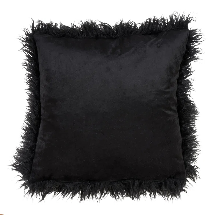 Saro Faux Mongolian Collection Throw Pillow