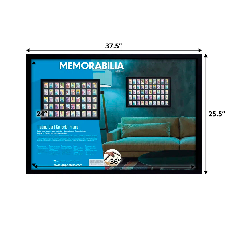 Gb Eye 36X24 Display Trading And Sport Cards Collector Frame, 50 Cards Display Case