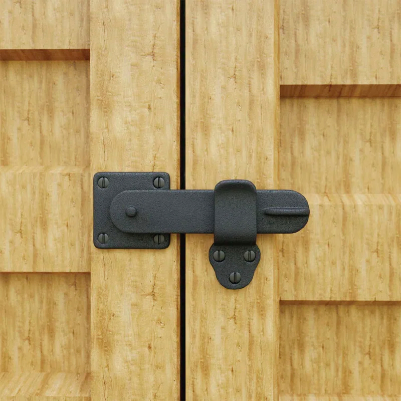 Black Wrought Iron Cabinet Barn Door Gate Latch with Screws
