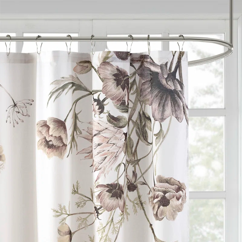 Madison Park Cassandra Printed Cotton Shower Curtain