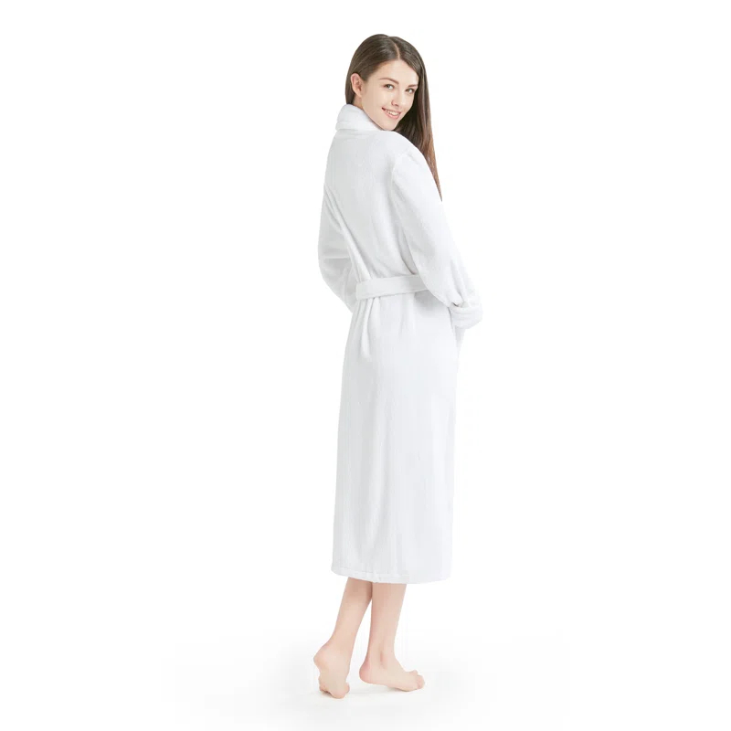INK+IVY Cotton Terry Cloth Mid-Calf Bathrobe with Pockets