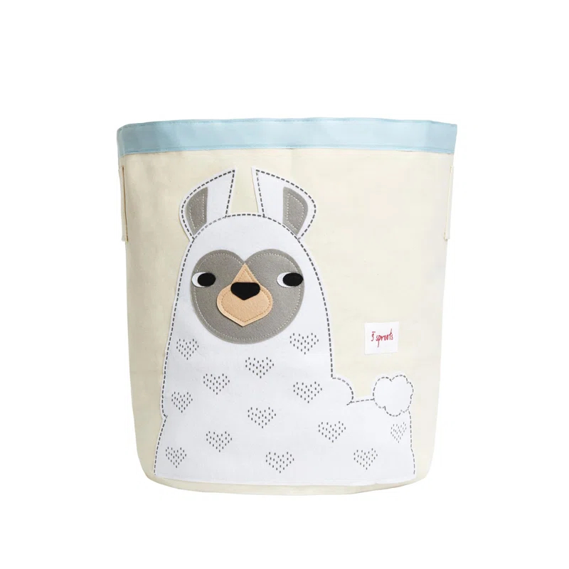 3 Sprouts 3 Sprouts - Canvas Storage Bin - Laundry and Toy Basket for Baby and Kids - Llama