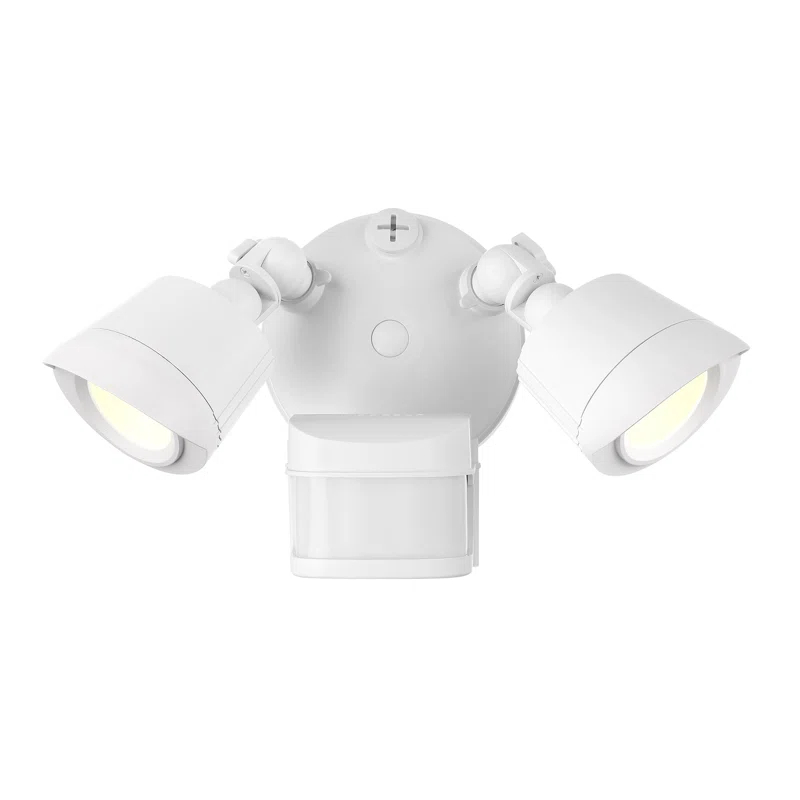 120 Watt 2 - Head LED Hardwired Dusk to Dawn Outdoor Security Flood Light with Motion Sensor