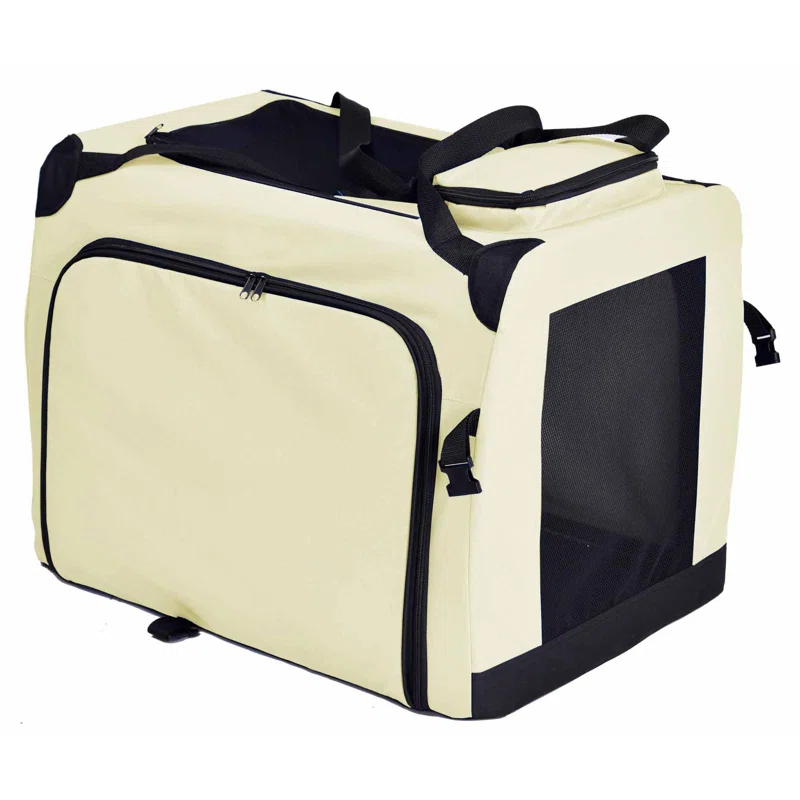 Pet Life 'Hounda Accordion' Metal Framed Soft-Folding Collapsible Dual-Sided Expandable Pet Dog Crate