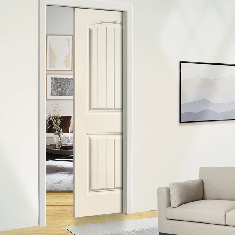 Calhome 80'' Hollow Paneled Painted Sliding Closet Doors