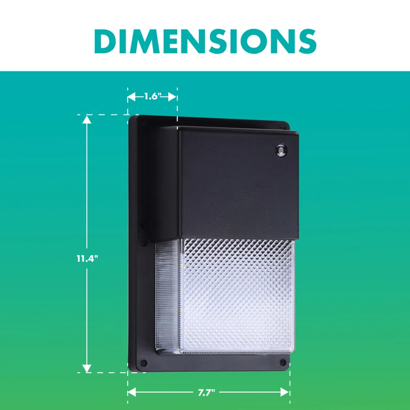Simply Conserve 100-Watt Equivalent Integrated LED Black Mini Wall Pack Light, 4000K