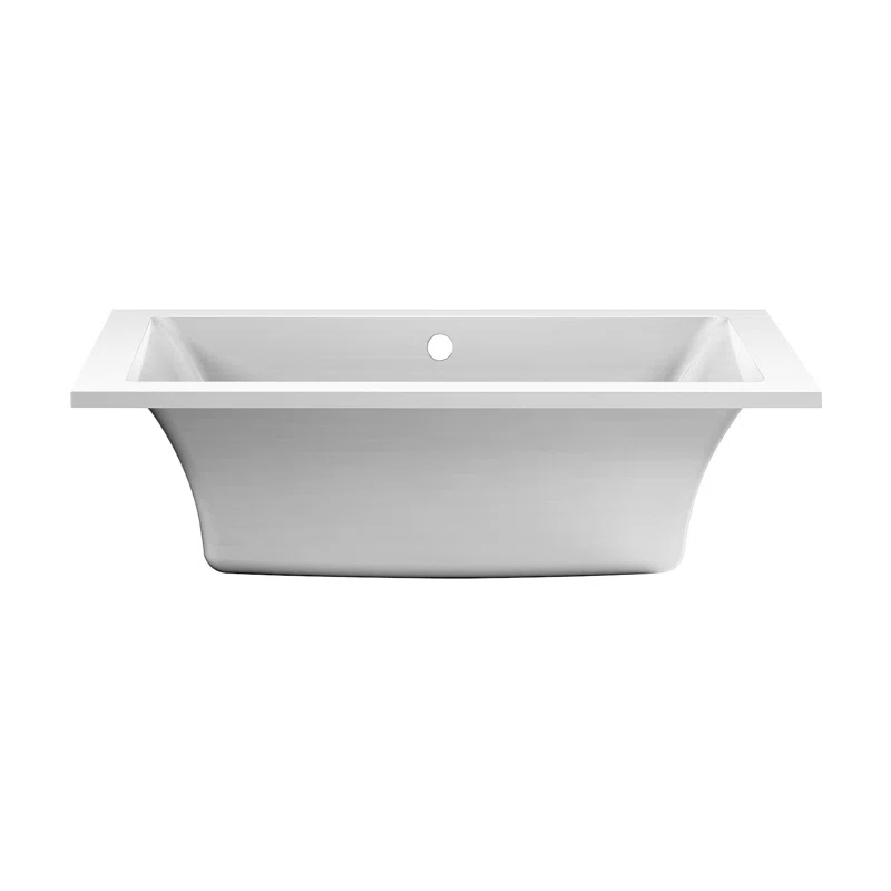 Kingston Brass Aqua Eden 59-Inch Acrylic Rectangular Drop-In Tub with Reversible Drain