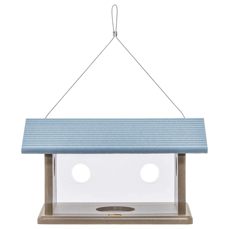 Birds Choice Bluebird Feeder in Taupe and Blue Recycled Plastic