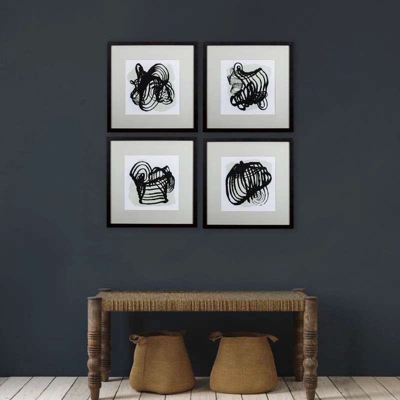 Propac Images " Neutral Abstracts " by Angela Harris 4 - Pieces Painting Print