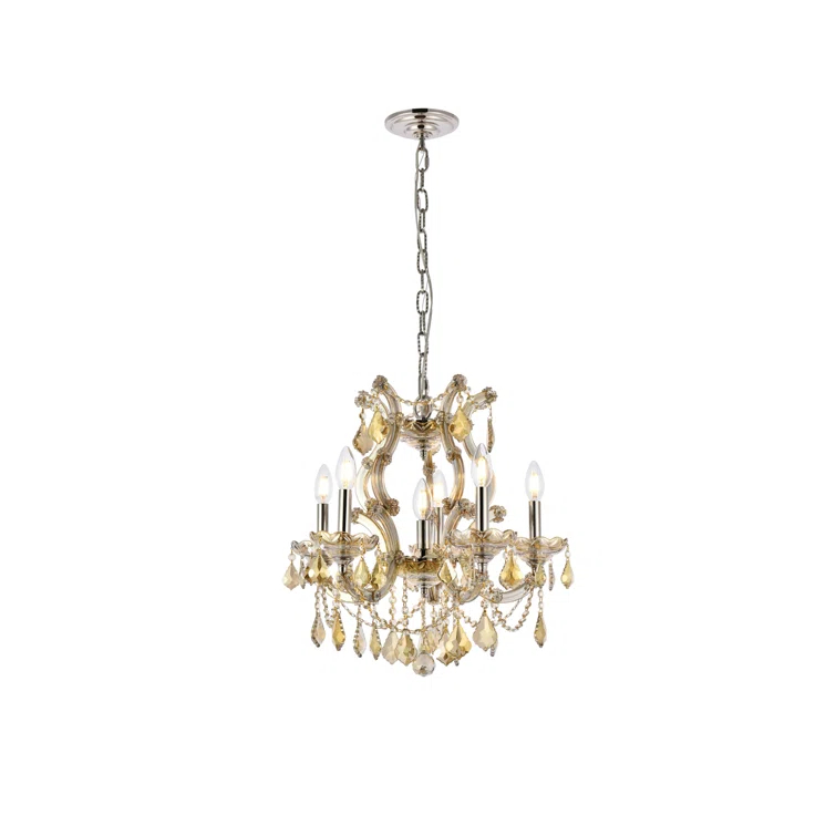 Ivy Bronx Maria Theresa 6 Light 20 inch Dining Chandelier Ceiling Light, Royal Cut